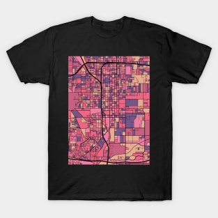 San Bernardino Map Pattern in Purple & Pink T-Shirt